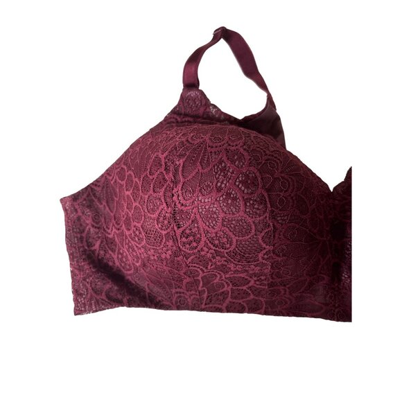 Torrid Curve Bra Size 48 D Burgundy Lace Wire-Free Lightly Lined Everyday - Picture 2 of 9